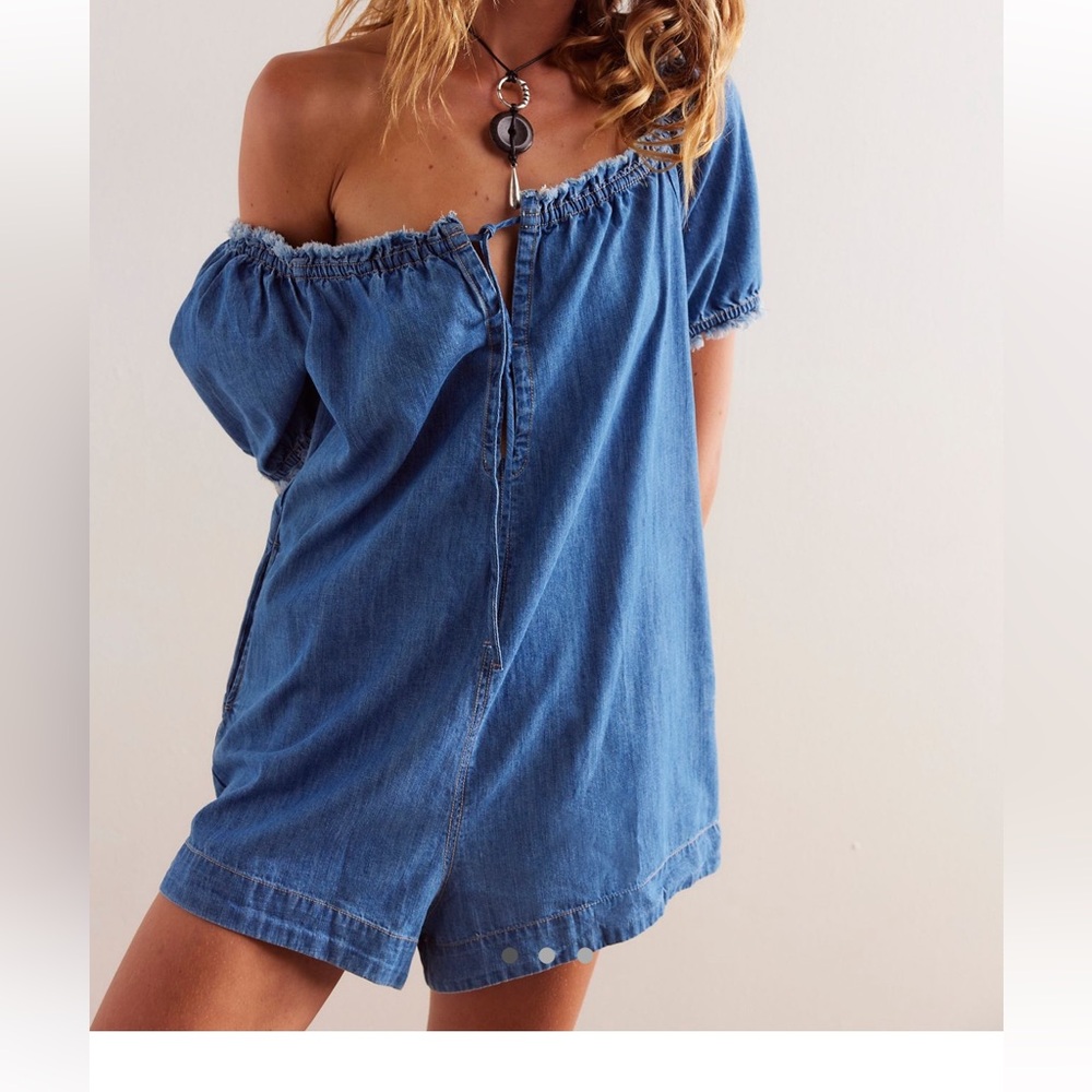 we the free daisy denim babydoll romper